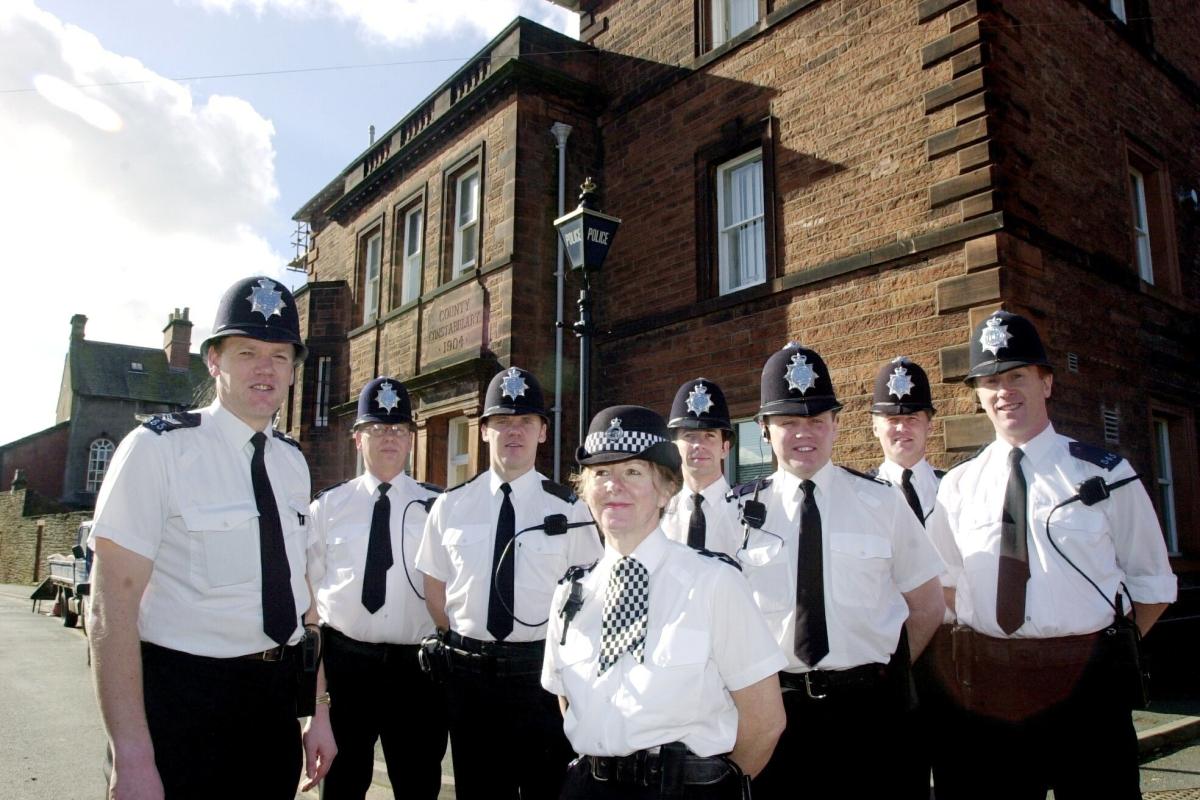 Community police officers for Penrith.Pictured outside Penrith Police Station on Hunter Lane are, from left-right, Sgt Paul Marshall, Pc Mark Bradley,PC Duncan Brough, PC Diane Owen, PC John Chambers,PC Ian Walton, PC John Mattinson and PC Tim Parkin.PA