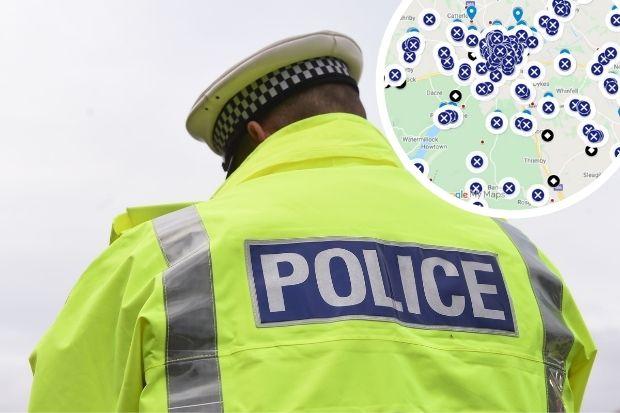 CRIME MAP: Eden streets with the highest crime reports last year.