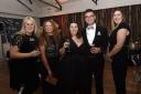 The in-cumbria Business Awards 2019, at The Halston, Carlisle, 14 November 2019...Guests pictured before dinner, from left, Vanessa Sims, Ruth Davies, Jodie Hyde, Chris Turford and Nicola Hill all from Newsquest  LOUISE PORTER.