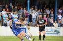 CONVERSION: Ryan Shaw wins the game for Barrow to complete a late 32-30 win. Picture: Becky B.
