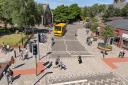 A CGI showing proposed improved crossing, pavements and bus route in Heywood town centre (Picture: TfGM)