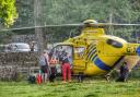 EMERGENCY: The casualty is placed into an air ambulance. Picture: Robin Ree