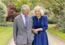 King Charles III and Queen Camilla, taken by portrait photographer Millie Pilkington, in Buckingham Palace Gardens on April 10, the day after their 19th wedding anniversary