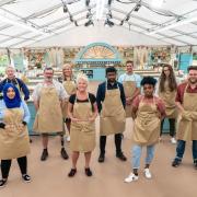 Bake Off's back: Contestants (left to right) Hermine, Sura, Rowan, Marc, Laura, Linda, Mak, Dave, Loriea, Lottie, Mark and Peter from The Great British Bake Off 2020. Picture: C4/Love Productions/Mark Bourdillon