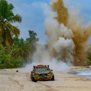Jeremy Clarkson in his Bentley Continental on a Madagascan beach. Picture: PA Photo/Amazon Prime Video/The Grand Tour
