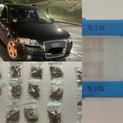 Driver arrested after stash of cannabis and Class-A drugs found