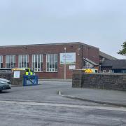 INCIDENT: Police at Walney School on Tuesday